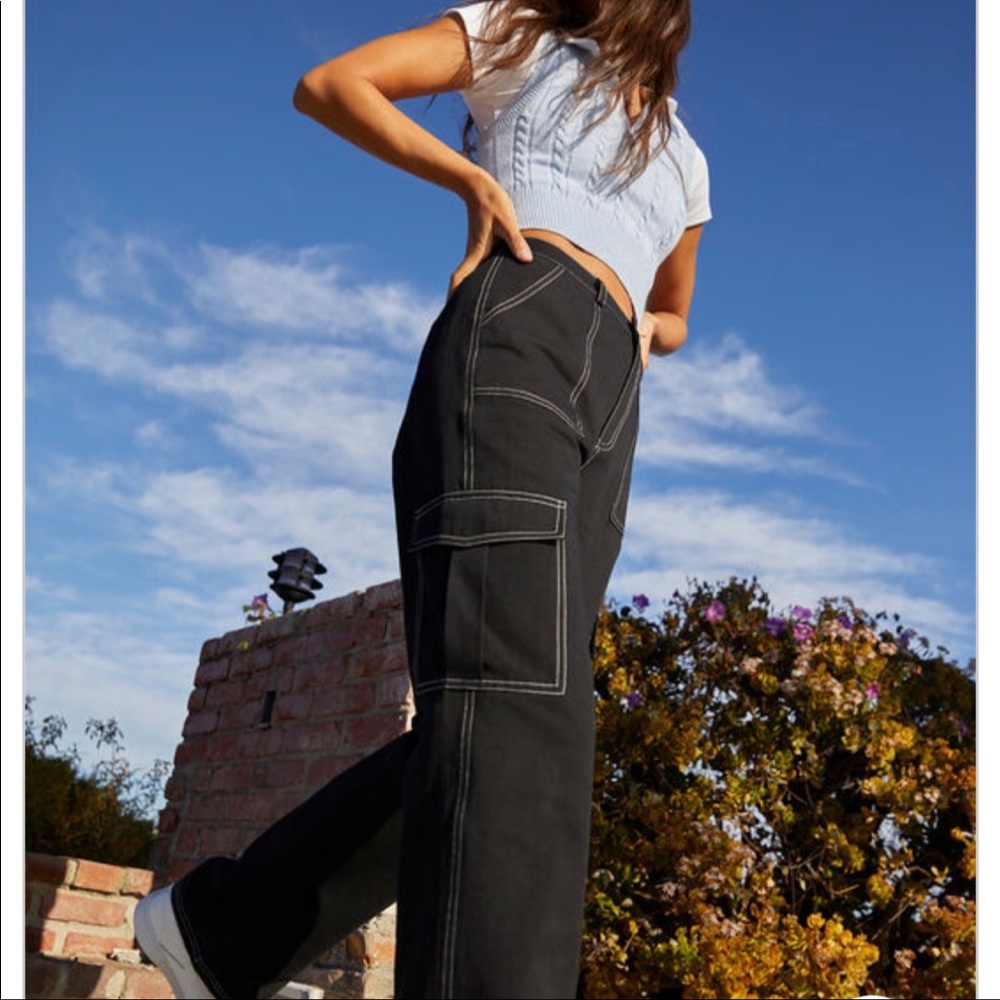 black and white jeans